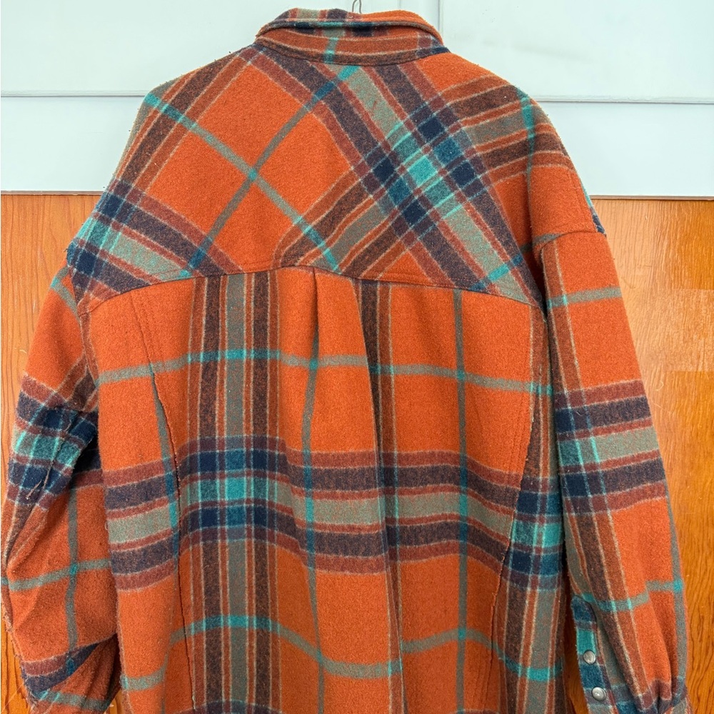 Free People Orange Plaid Jacket - Picture 8 of 8